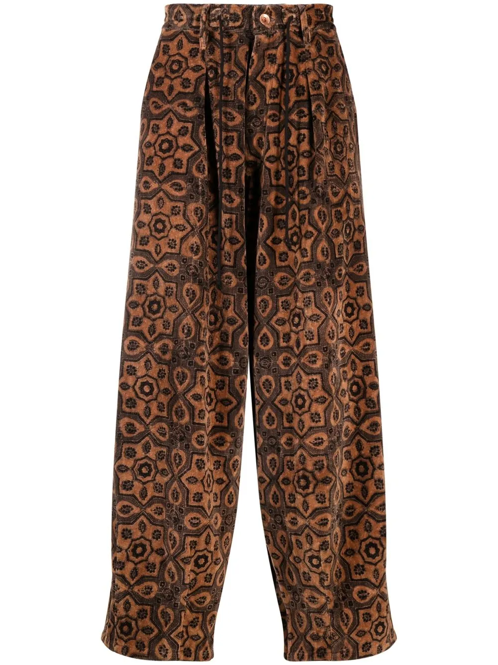 

STORY mfg. colour-block print trousers - Brown