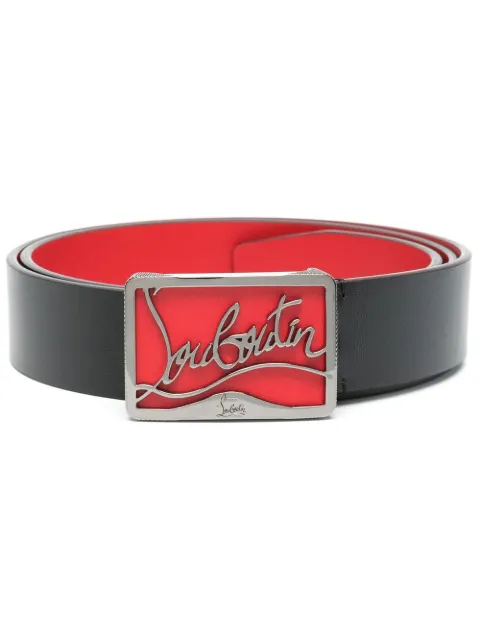 Christian Louboutin Ricky logo-plaque leather belt