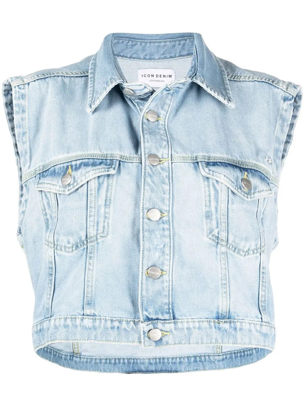 

ICON DENIM button-up denim vest jacket - Blue