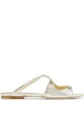 Jimmy Choo Anise metallic-effect flat sandals - Gold