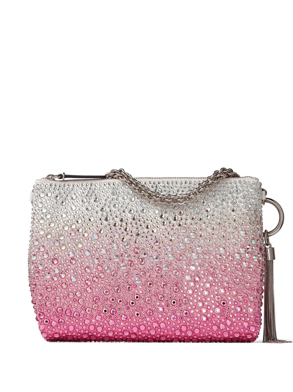Shop Jimmy Choo Callie Crystal-embellished Clutch Bag In Pink
