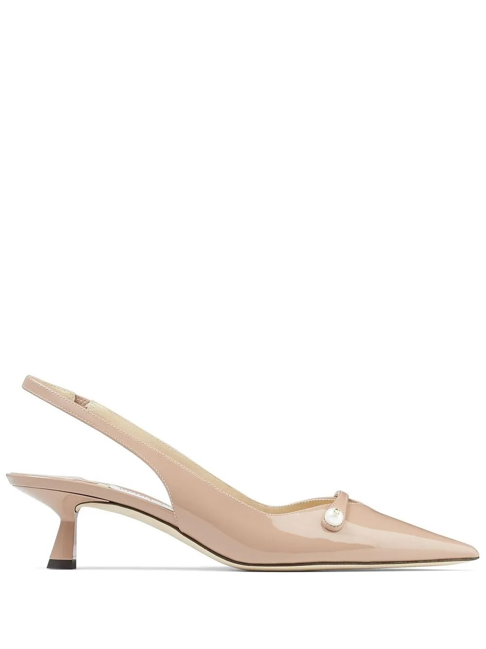 Jimmy Choo Amita 45 Slingback Pumps In Patent And Nappa Leather In Pink
