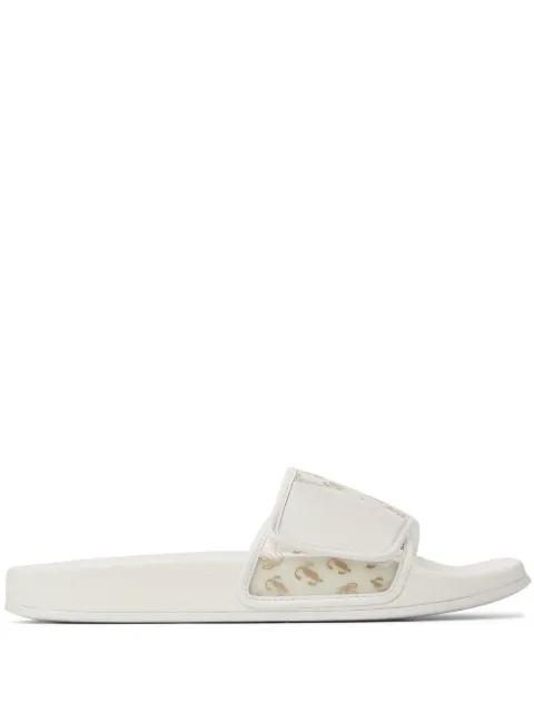 Jimmy Choo Fitz monogram touch-strap slides