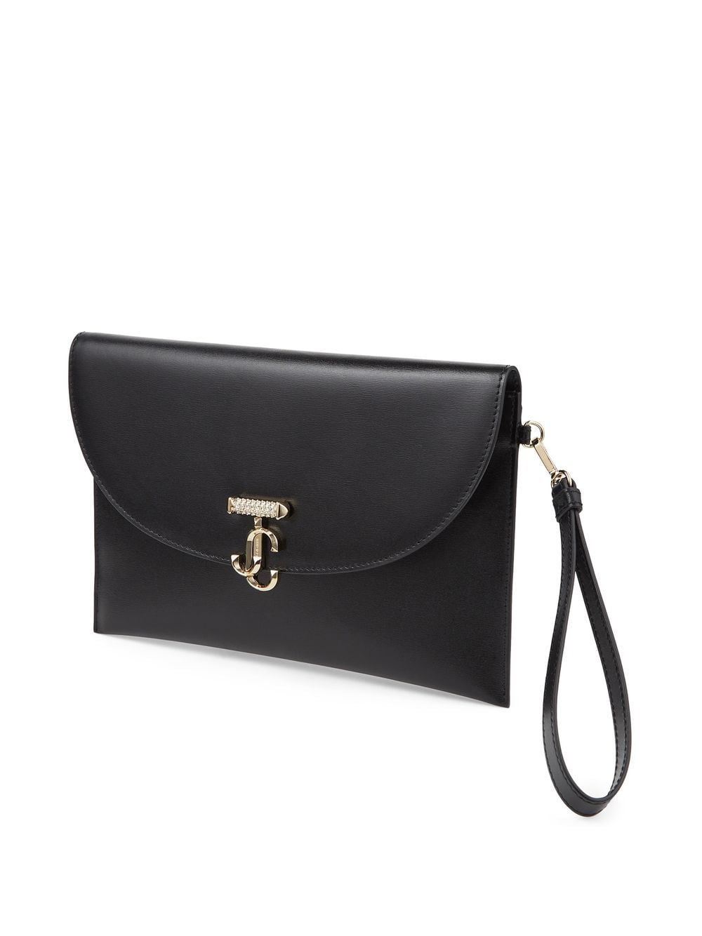 Shop Jimmy Choo Jc Clutch Bag In Black Light Gold