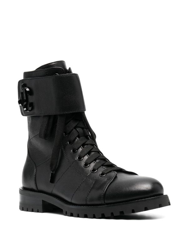 Louis vuitton black on sale lace up boots