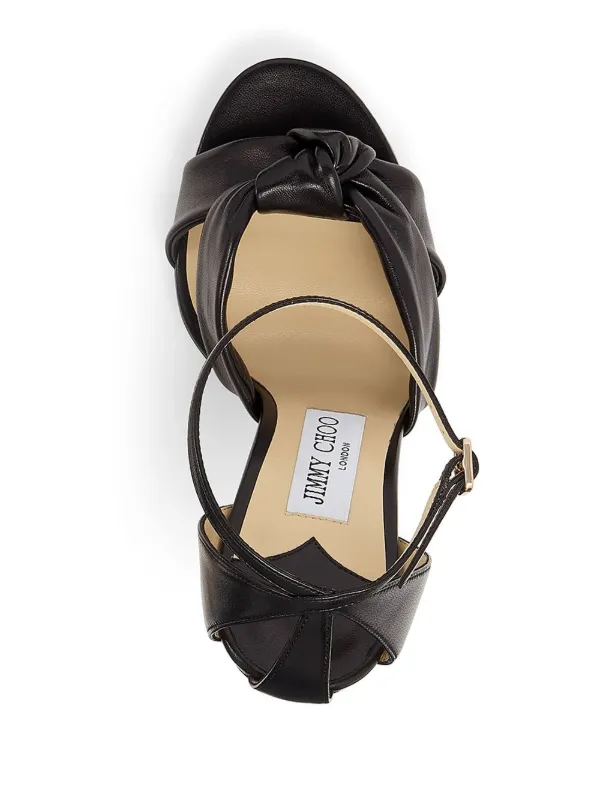 Jimmy Choo Rosie 120mm Knotted Sandals | Black | FARFETCH BE