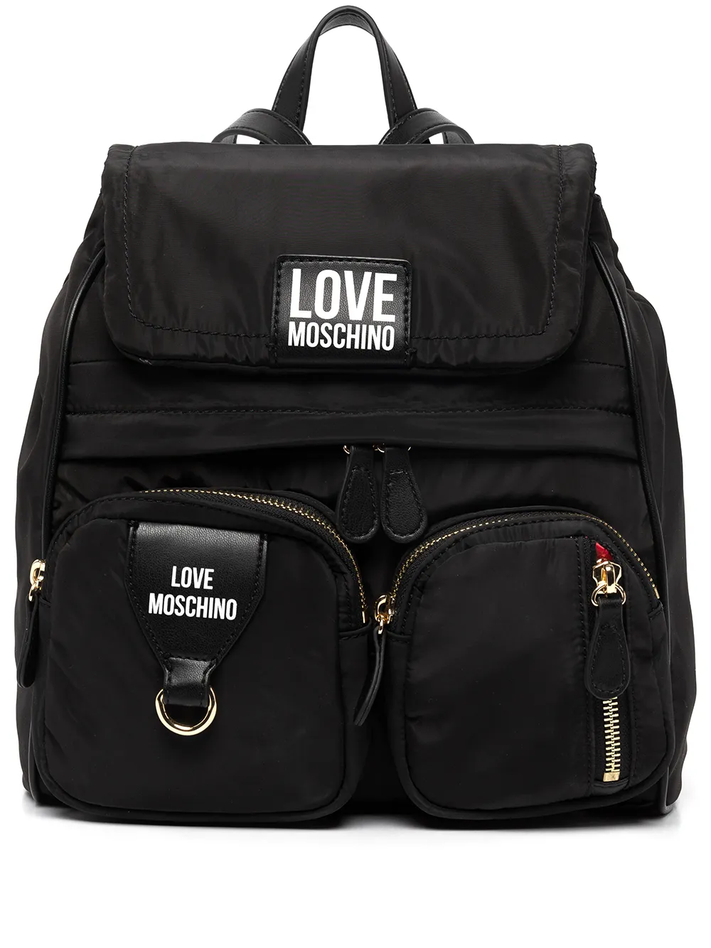 

Love Moschino mochila con parche del logo - Negro