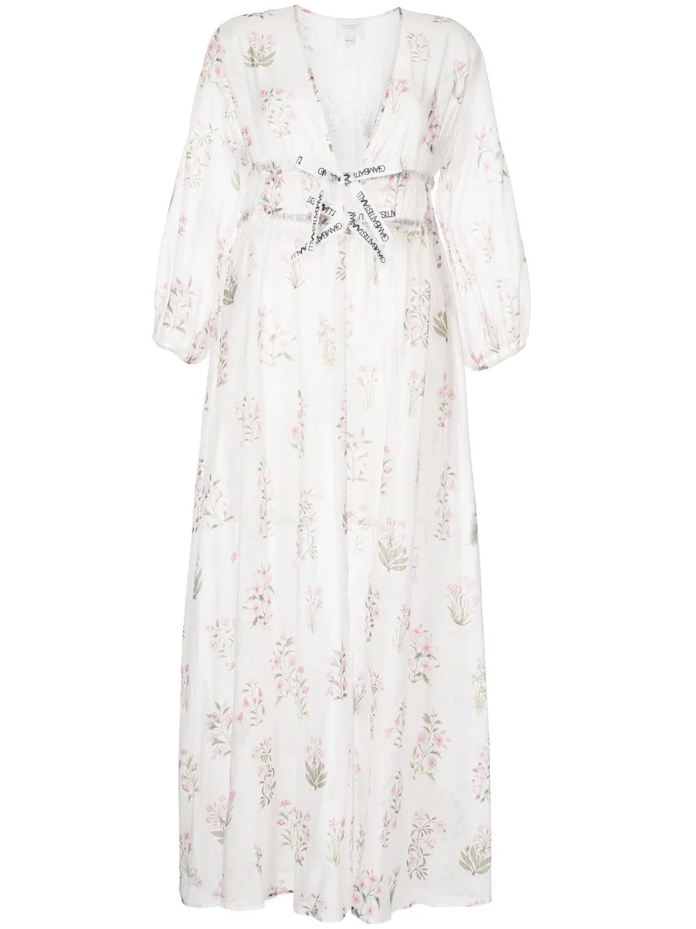 

Giambattista Valli floral print lace-up dress - White