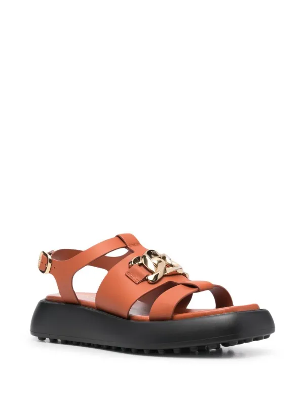 Tod's トッズ チェーントリム レザーサンダル Farfetch