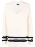 rag & bone stripe-trim oversized jumper - Neutrals