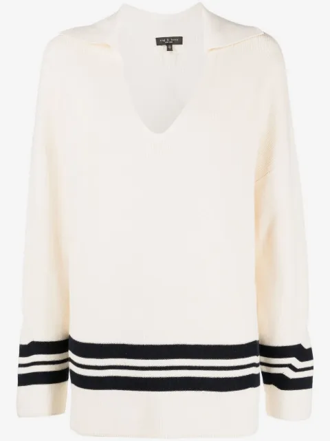 rag & bone suéter oversize con ribete de rayas