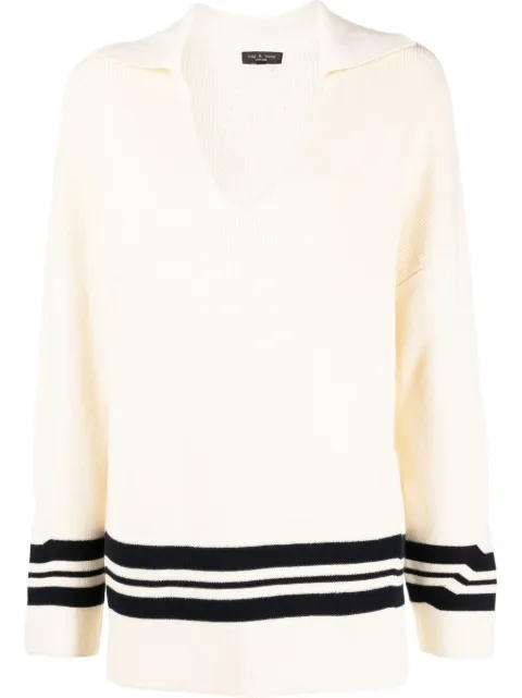 rag & bone suéter oversize con ribete de rayas