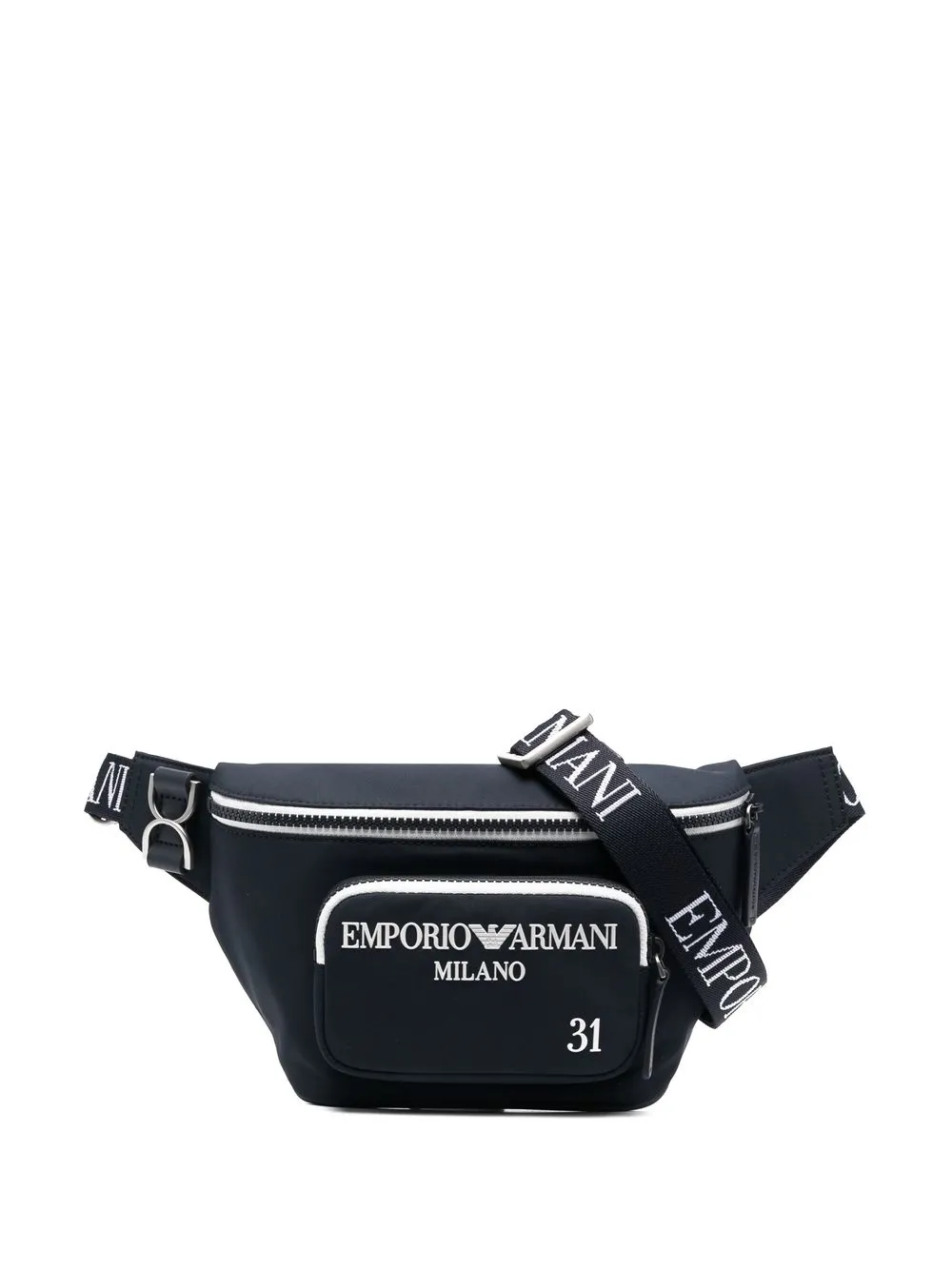 Emporio Armani Logo Print Belt Bag In Blau