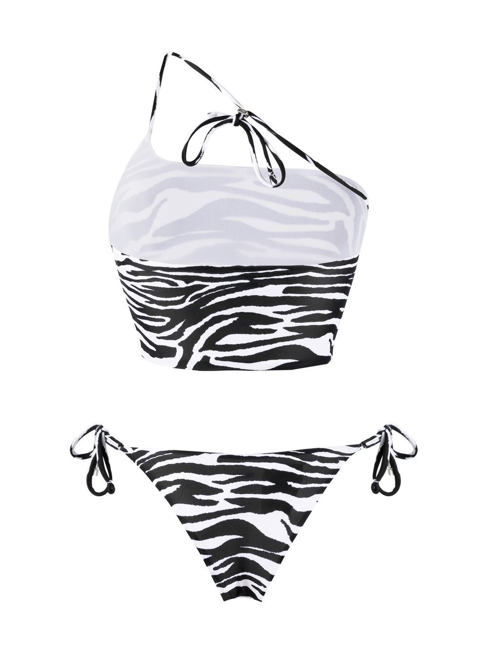 The Attico Bikini met zebraprint - Zwart