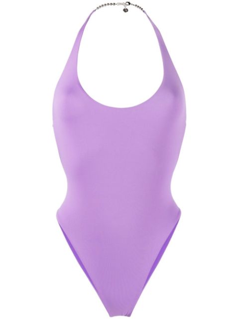 The Attico halterneck open-back swimsuit Women