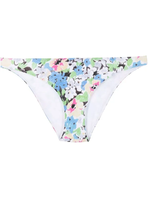 GANNI Bikini Bottom Con Motivo Floral Azul FARFETCH AR