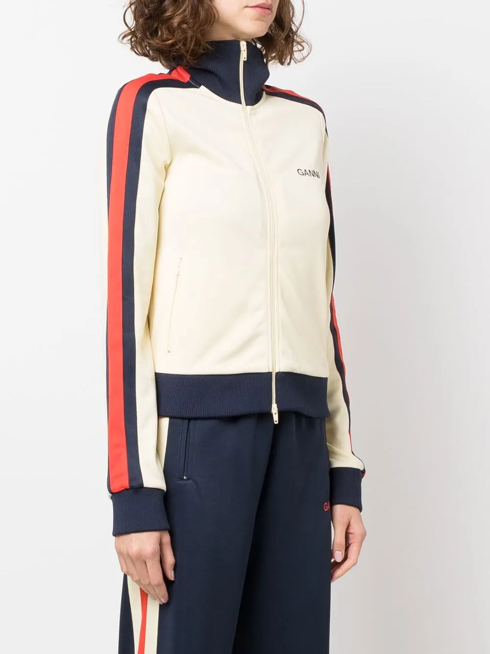 Ganni Tracksuit Tracksuit Zipper Jacket In Multicolour | ModeSens