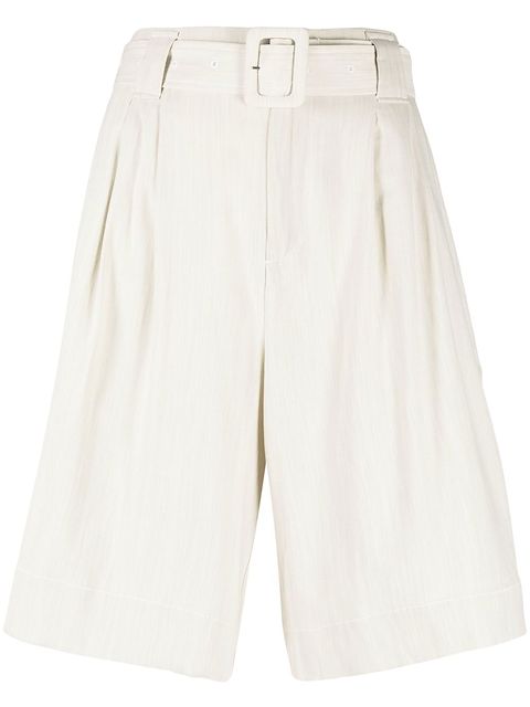 GANNI belted tailored shorts