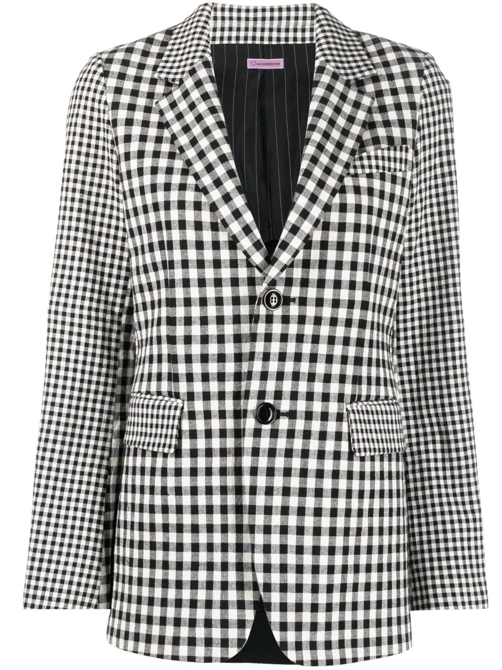 

Undercover blazer con motivo de cuadros gingham - Negro