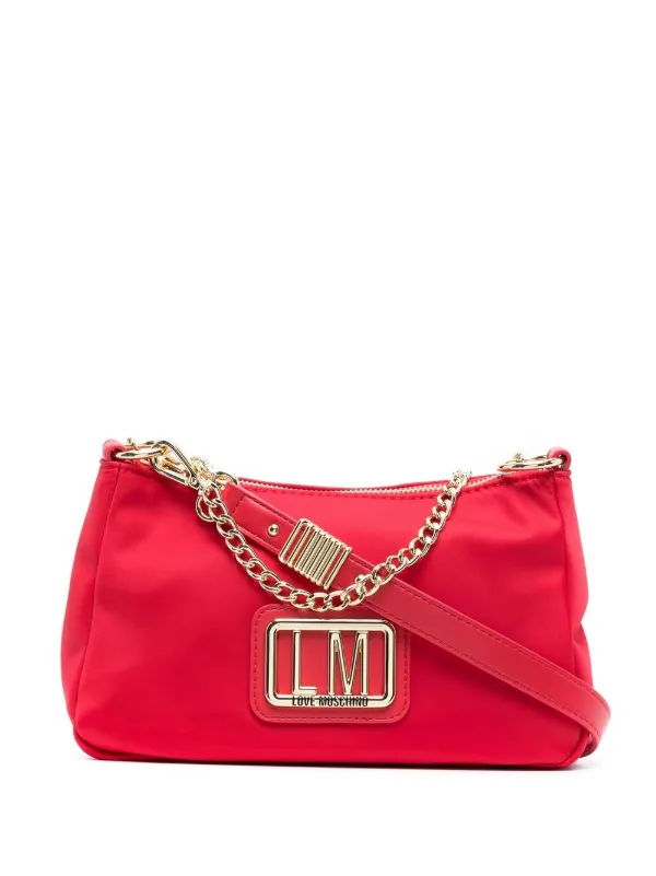 moschino logo shoulder bag