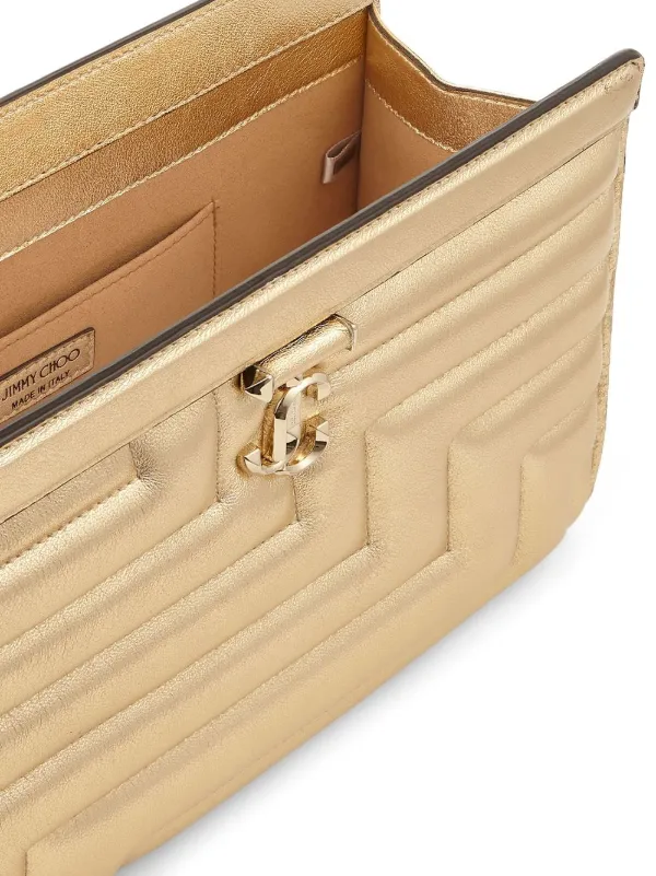 Jimmy Choo Avenue Quilted Pouch | Gold | FARFETCH