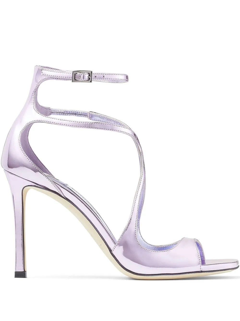 

Jimmy Choo Azia 95mm metallic-effect sandals - Purple