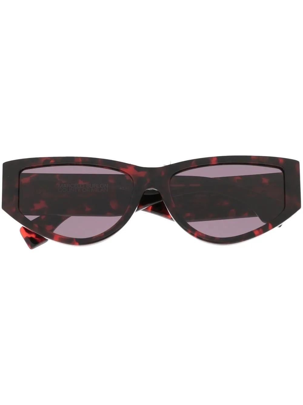 

Marcelo Burlon County of Milan lentes de sol con armazón geométrica estilo carey - Rojo