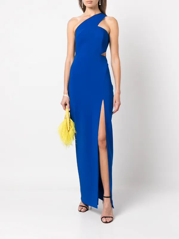 Aidan Mattox One Shoulder Maxi Dress 