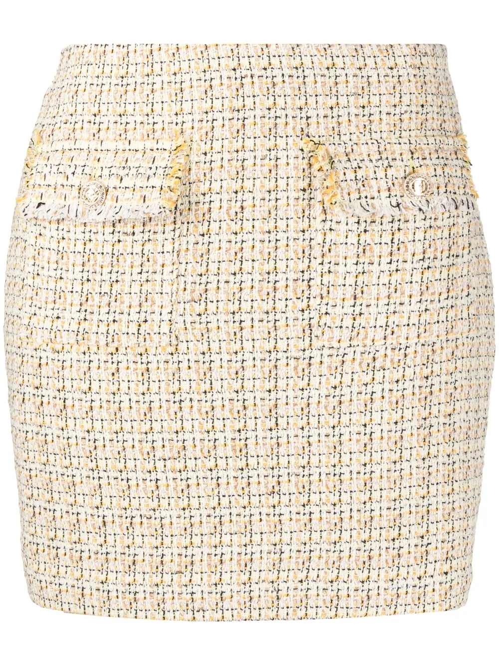 

LIU JO tweed flap-pocket miniskirt - Neutrals