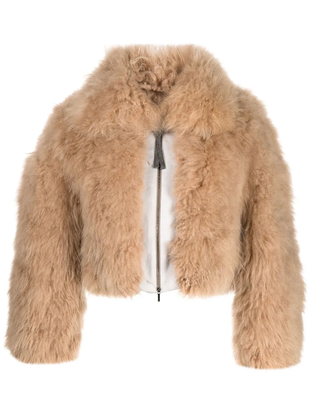 

Fabiana Filippi shearling cropped jacket - Brown