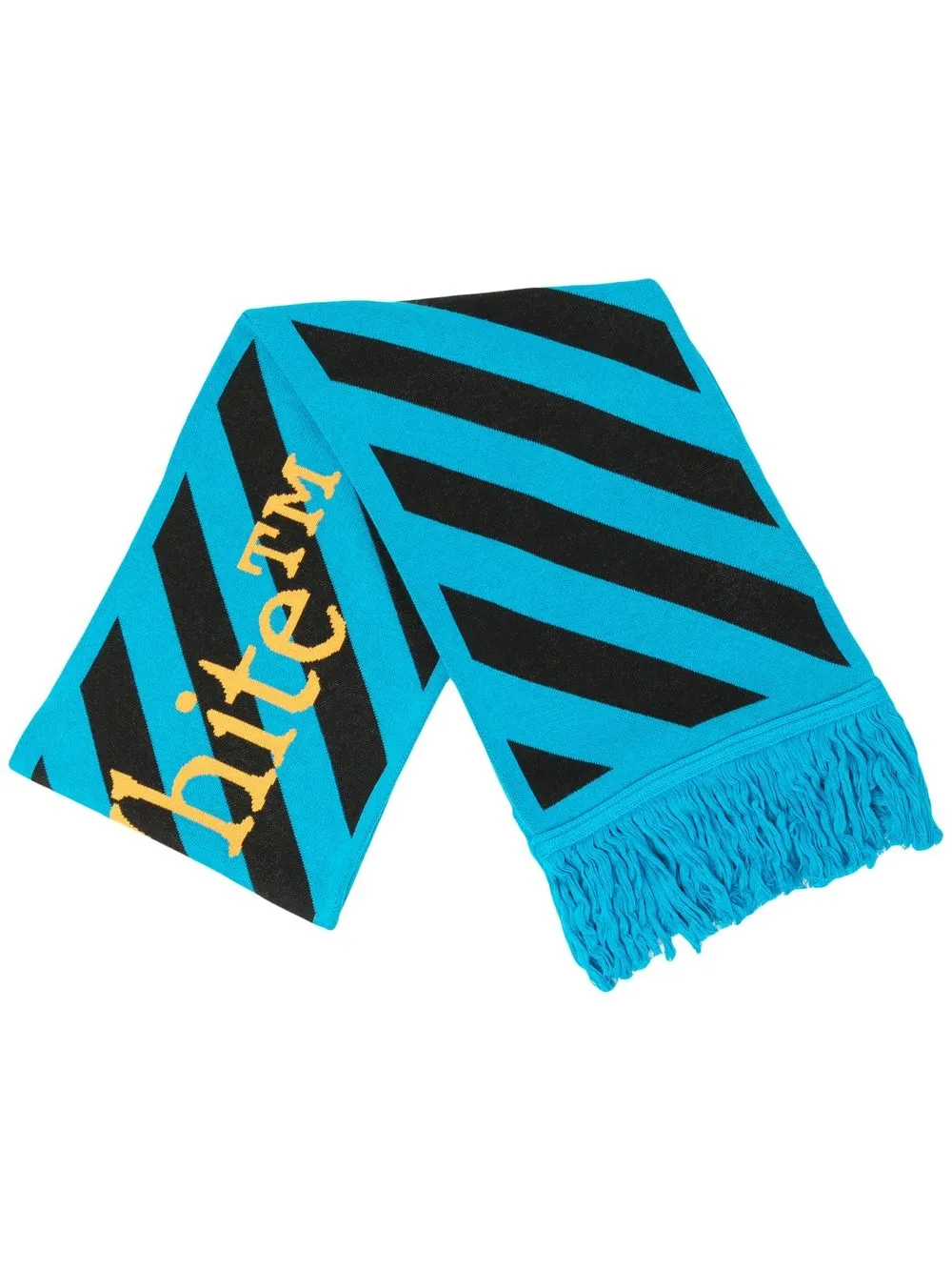 Off-White bufanda con logo en intarsia - Azul
