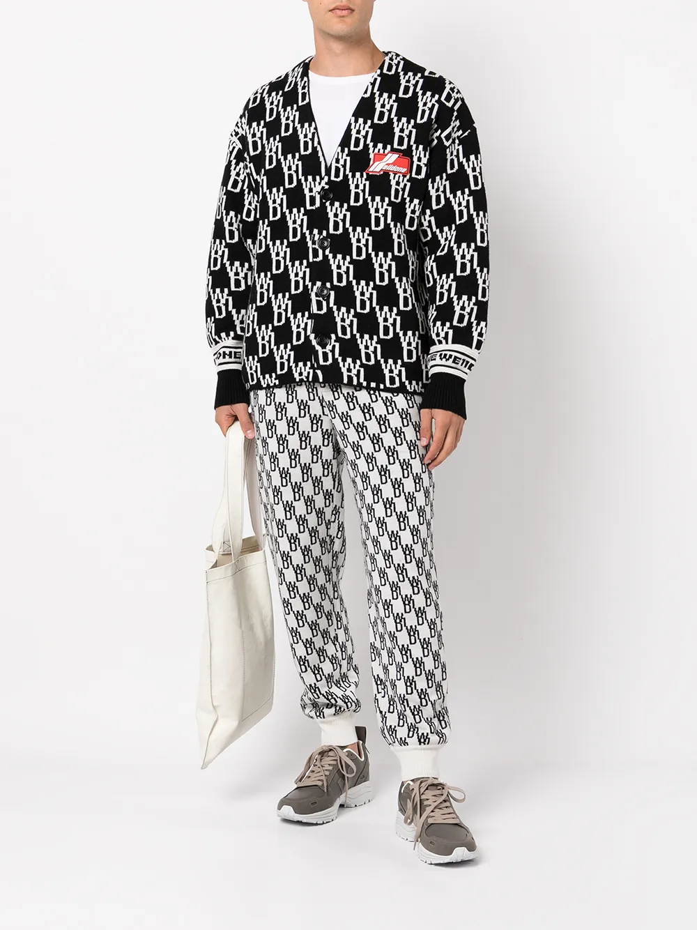 We11done monogram V-neck cardigan | Cardigans | Image 2