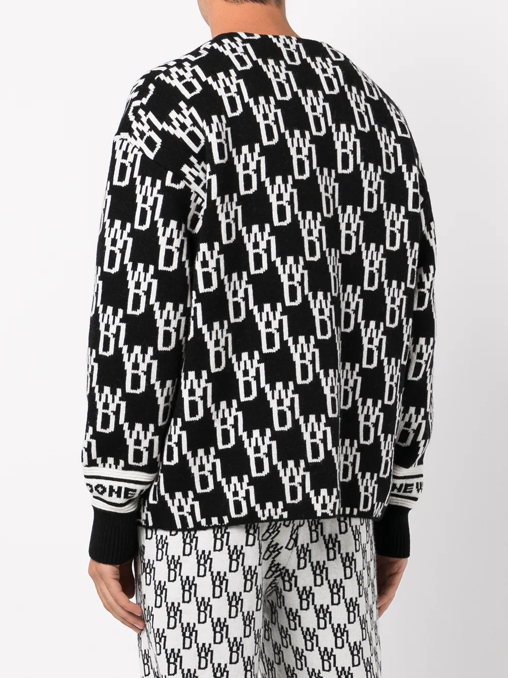 We11 Done We11done Unisex Enlarged Wd1 Jacquard Cardigan In Schwarz