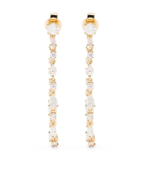 Anita Ko aretes en oro amarillo de 18kt con diamantes