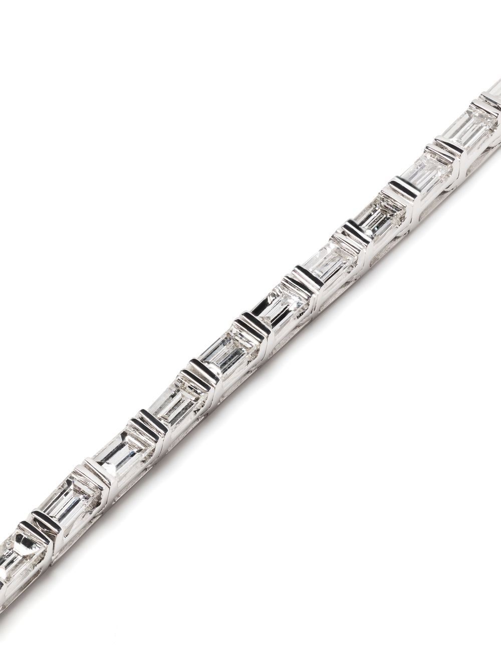 Shop Anita Ko 18kt White Gold Baguette Diamond Choker Necklace In Silber