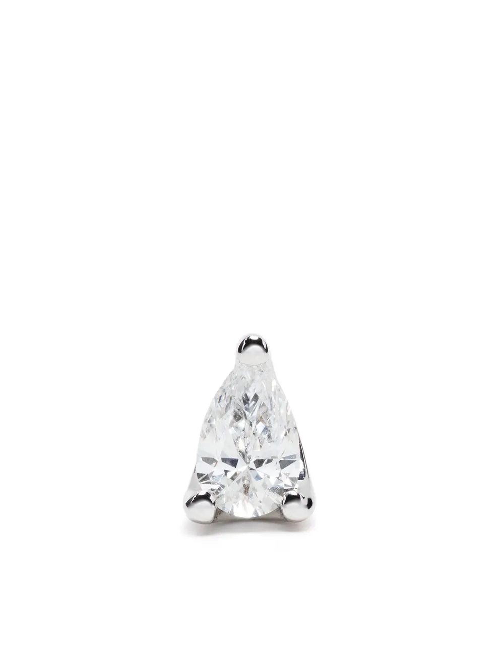 

Anita Ko arete Ant con motivo de pera en oro blanco de 18kt con diamantes - Plateado