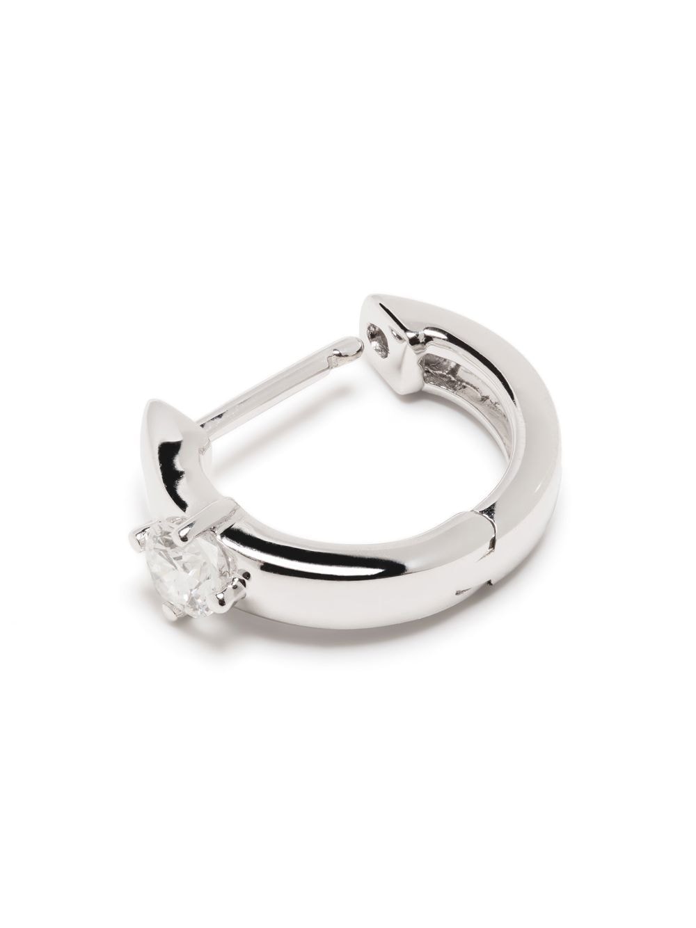 Shop Anita Ko 18kt White Gold Diamond Huggie Earrings In Silber