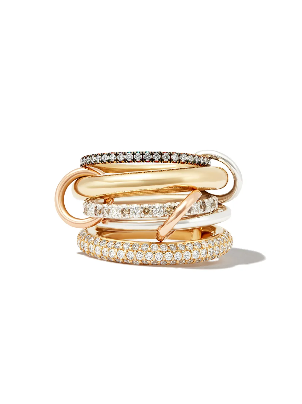 Spinelli Kilcollin 18kt Mixed Gold Nexua Diamond 5 Link Ring In Mixed Gold