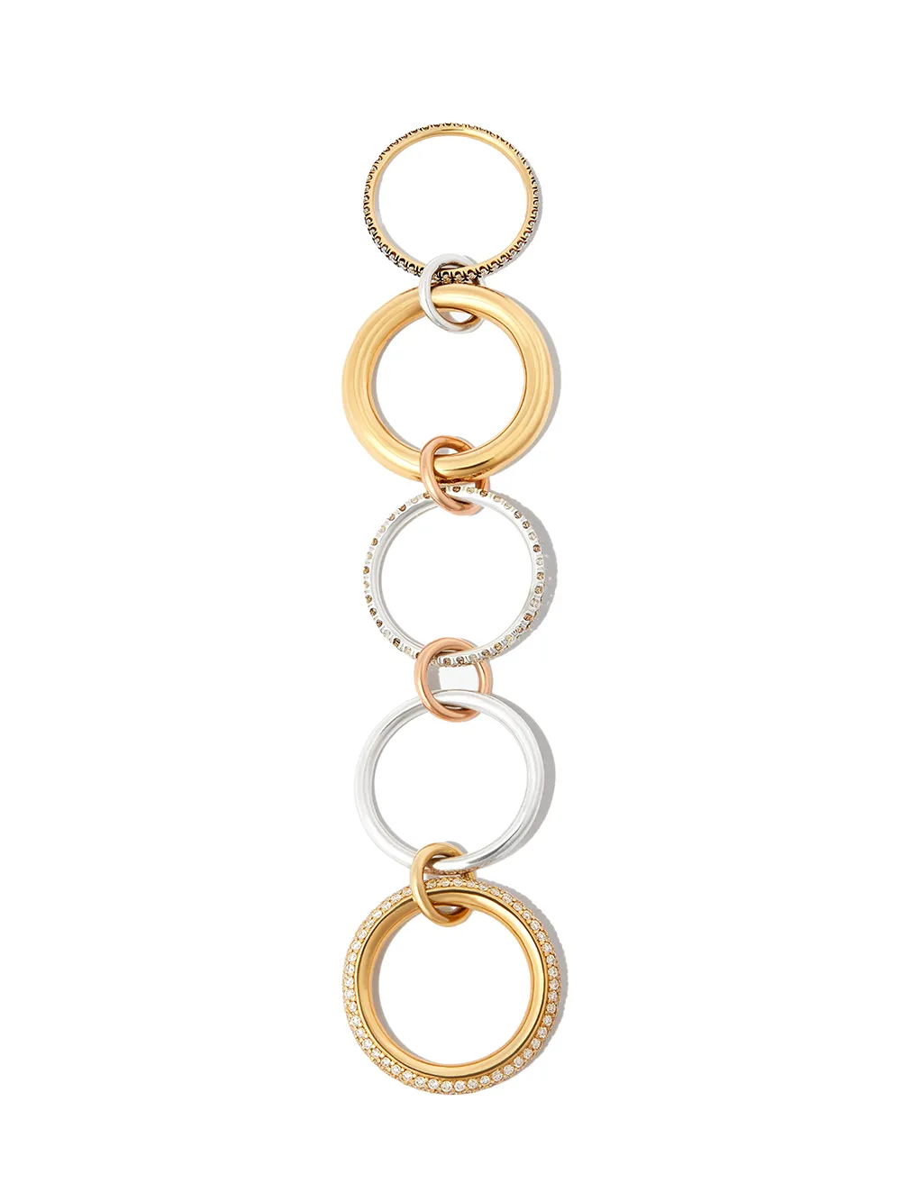 Spinelli Kilcollin 18kt Mixed Gold Nexua Diamond 5 Link Ring In Mixed Gold