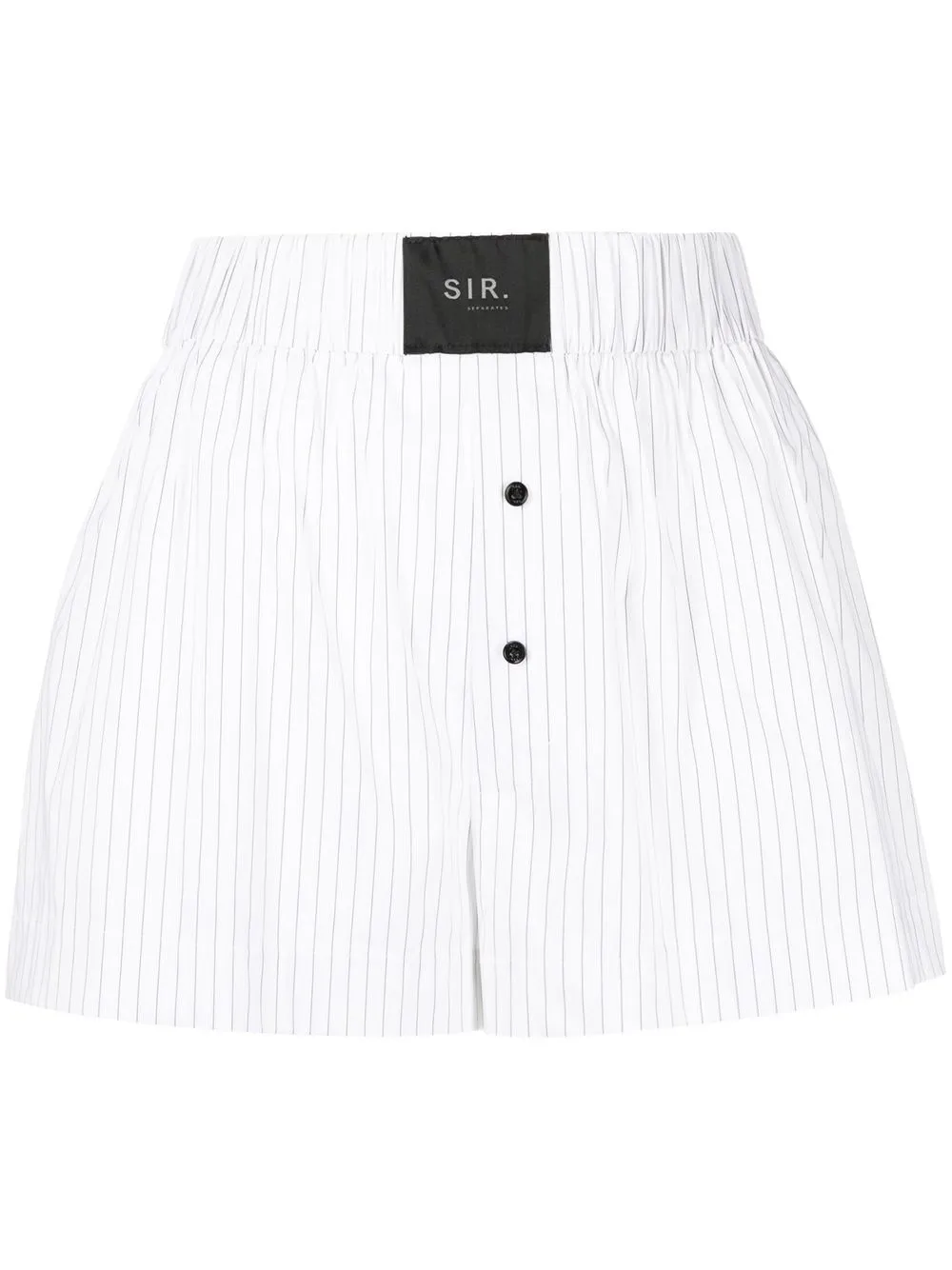 

SIR. striped logo patch shorts - White