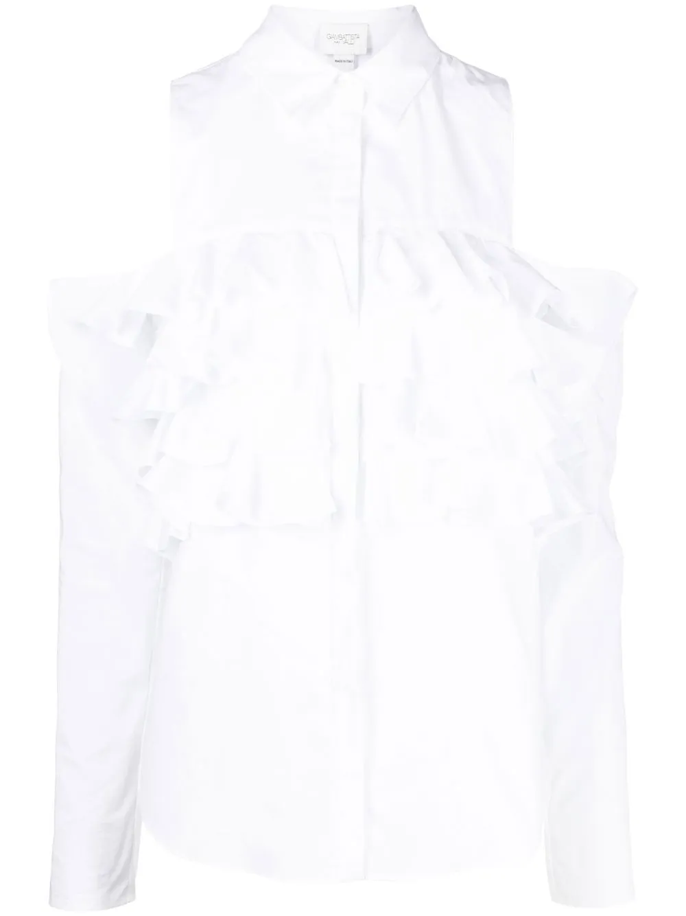 

Giambattista Valli cold shoulder ruffle blouse - White