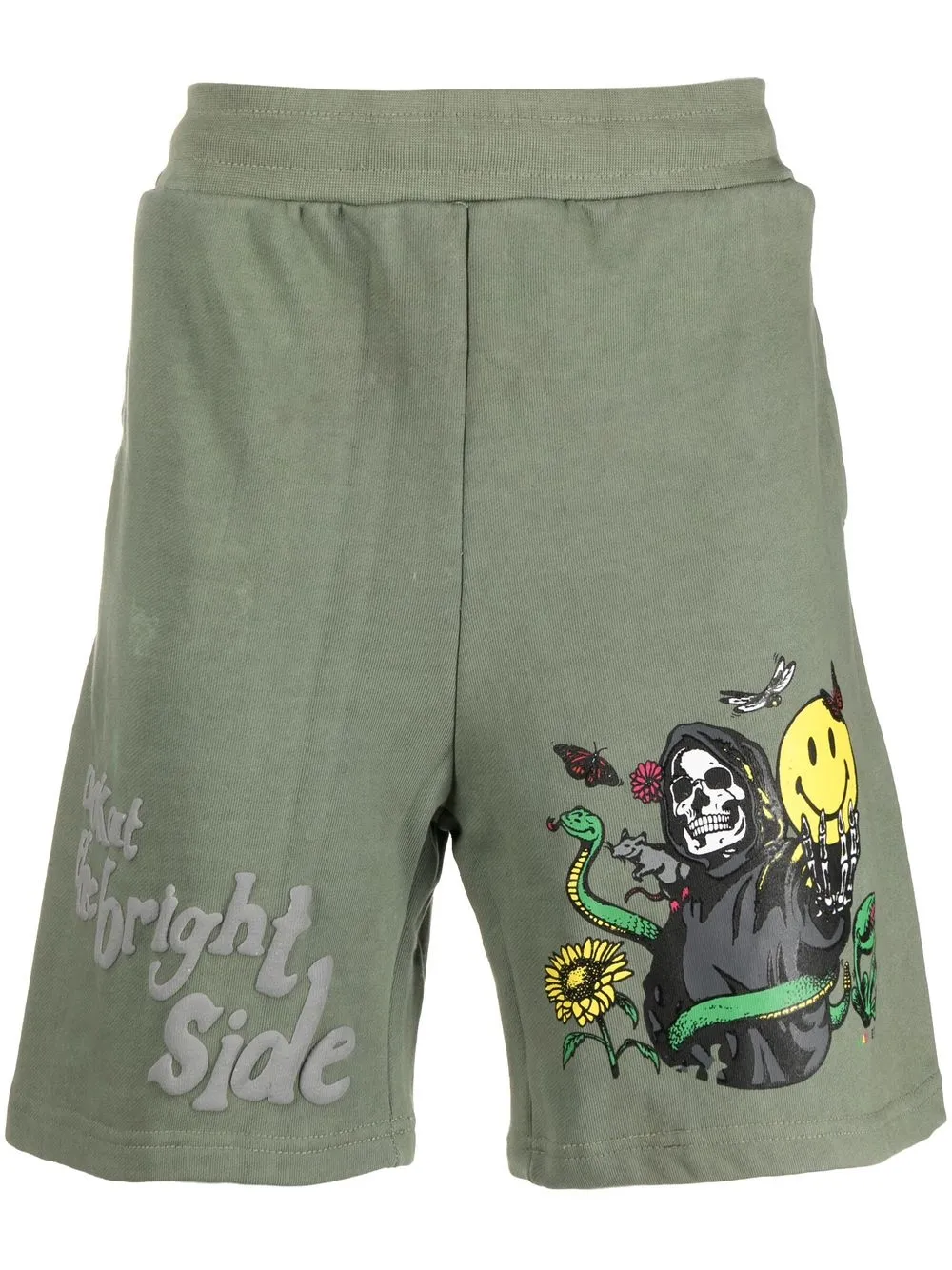 

MARKET Smiley Look at The Bright Side track shorts - Green