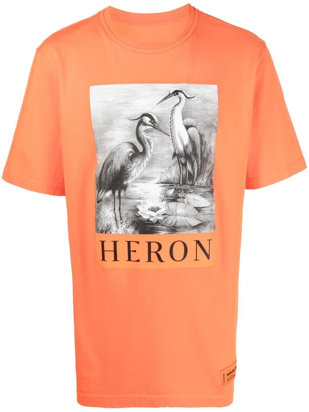 Heron print crew neck T-shirt