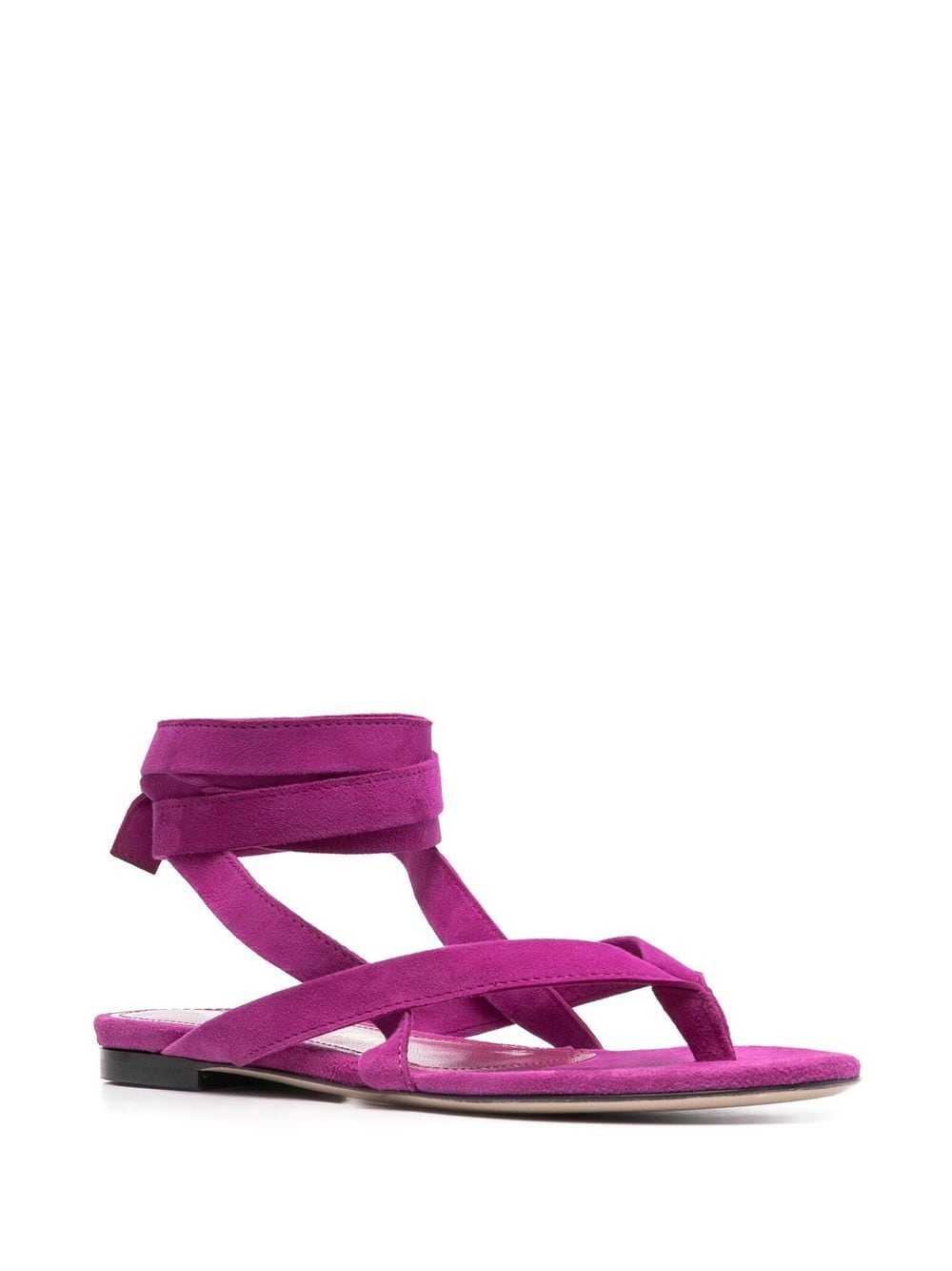 Shop Attico Ankle-strap Flat Sandals In Purple