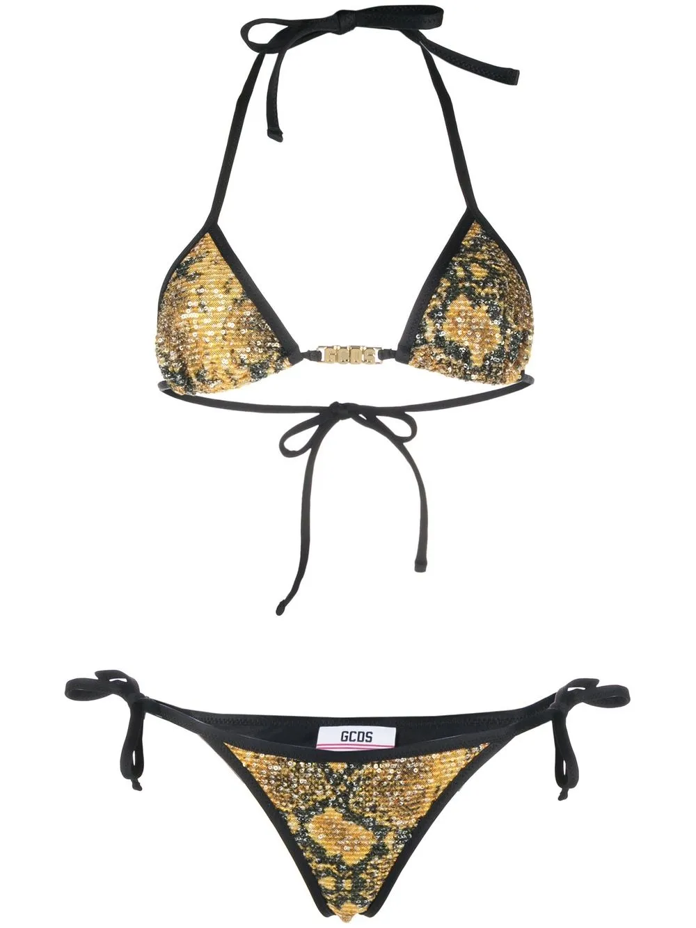 

Gcds sequin-embellished triangle-cup bikini set - Yellow