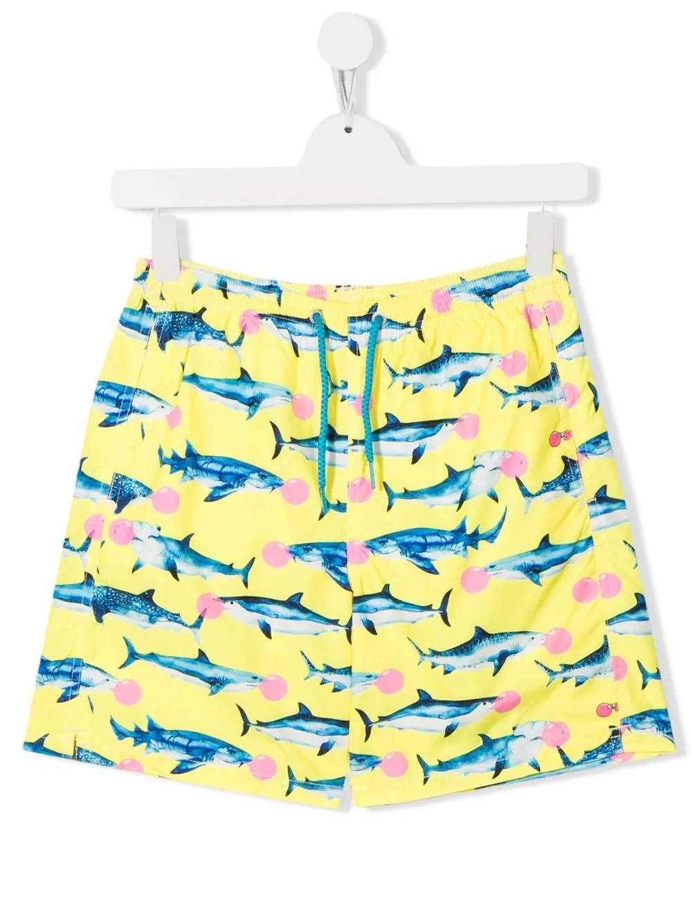 

MC2 Saint Barth Kids TEEN shark print swim shorts - Yellow