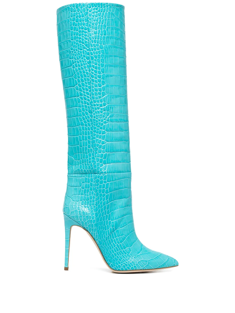 Paris Texas Crocodile-effect 105mm Stiletto Boots In Blau