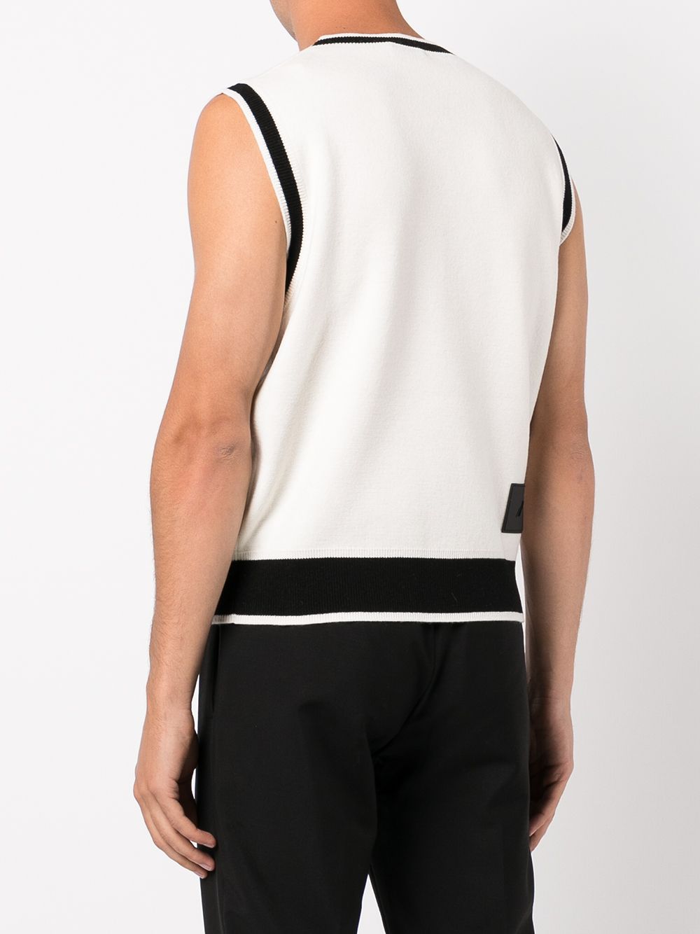 Shop We11 Done Two-tone V-neck Vest In Weiss