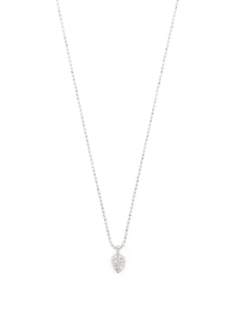 Anita Ko collar con dije de hoja de palmera en oro blanco de 18kt con diamantes