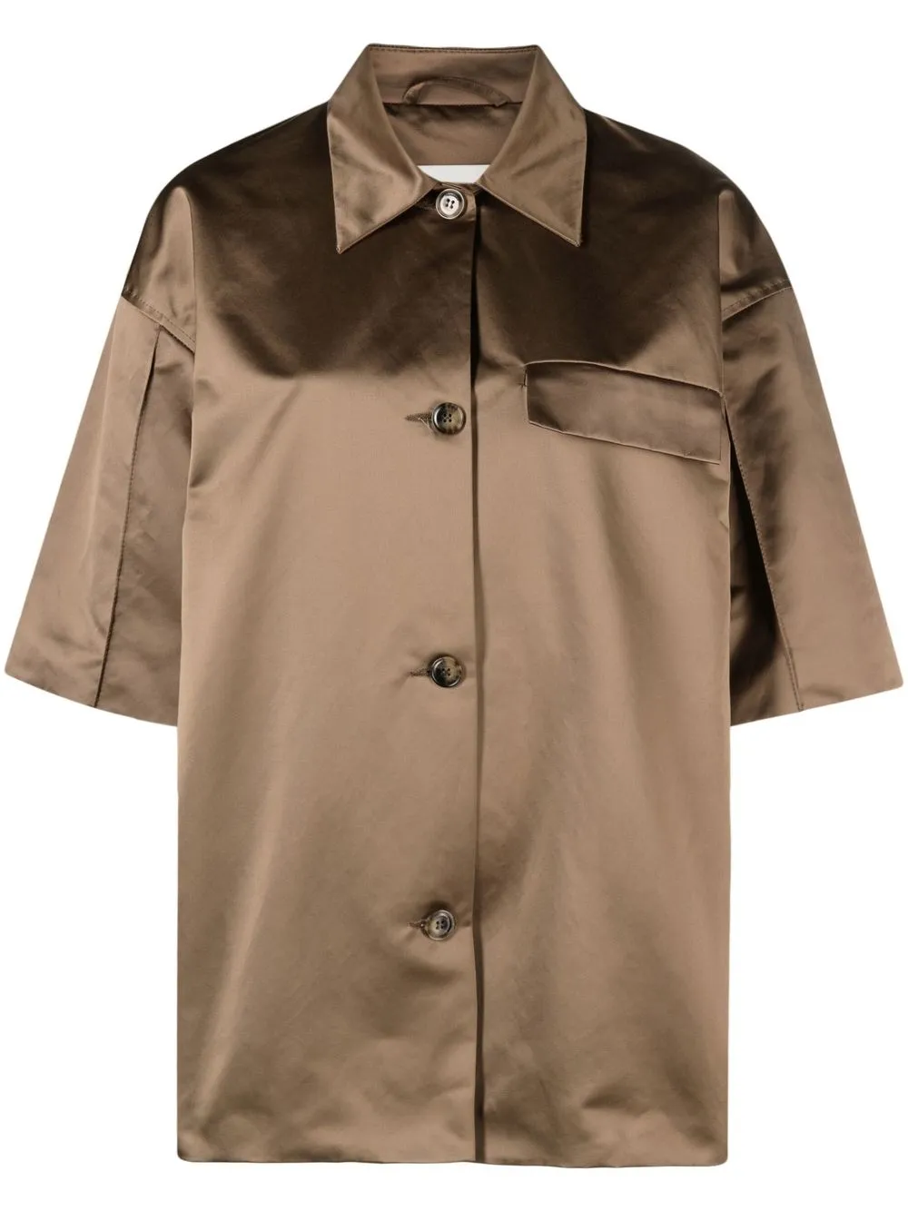 

Nanushka short-sleeve satin shirt - Brown